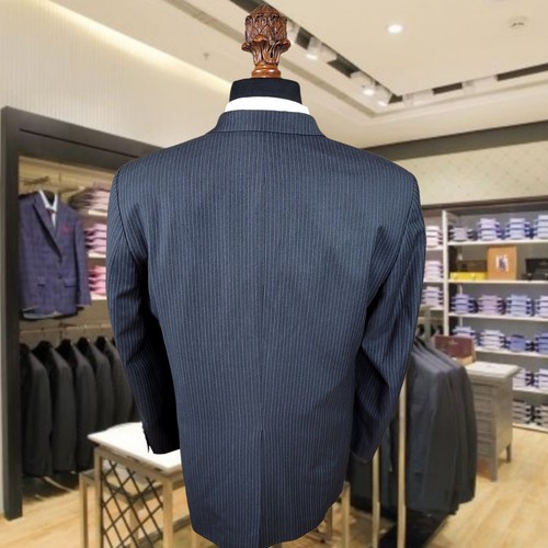 RALPH LAUREN Mens Suit Gray Stripe 2 Piece 44L Pants 37 x 31 Blazer Sport Coat - Picture 8 of 21