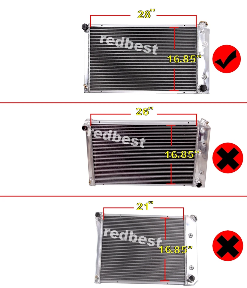 4 ROWS ALUMINUM RADIATOR For Chevelle GTO Cutlass Lemans 1968-1972 7.4L #161 - Image 2 of 4