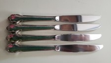 4 ANTIQUE VINTAGE COLLECTIBLE KNIVES 8.75" SILVER PLATE - HOLLOW HANDLE