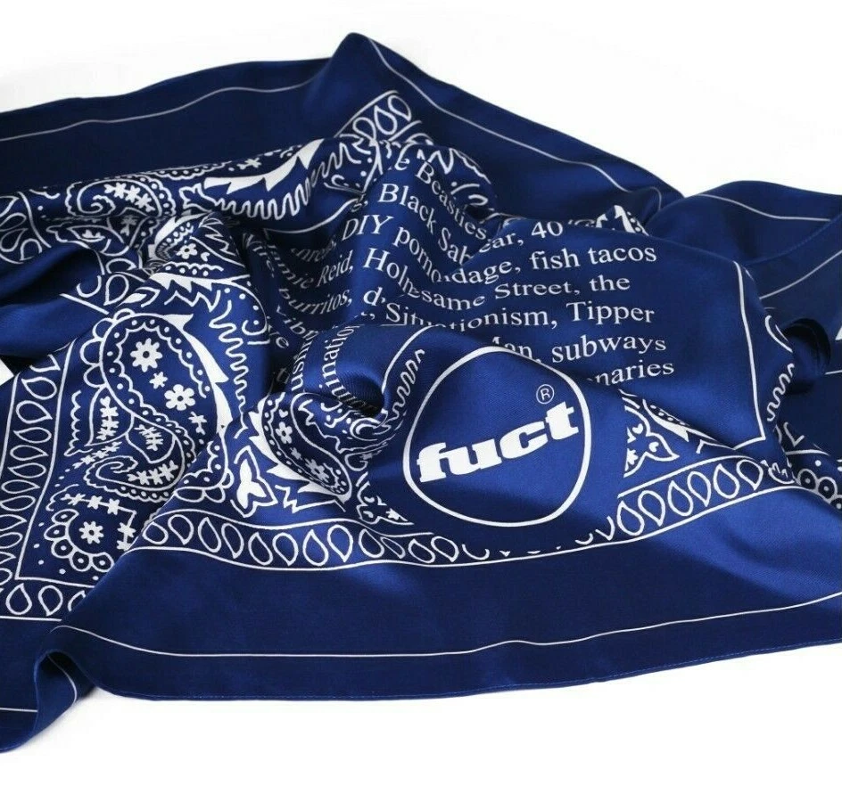 FOULARD FUCT USA SOIE BANDANA Aloha Royal bleu Paisley Bape Supreme SSDD FTP