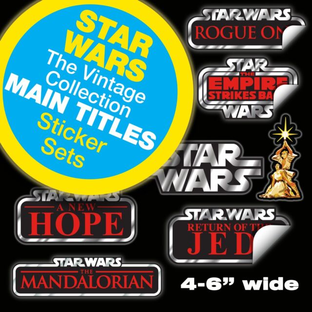 Set of 7 STAR WARS OT "Main Titles" Vintage Collection style vinyl stickers
