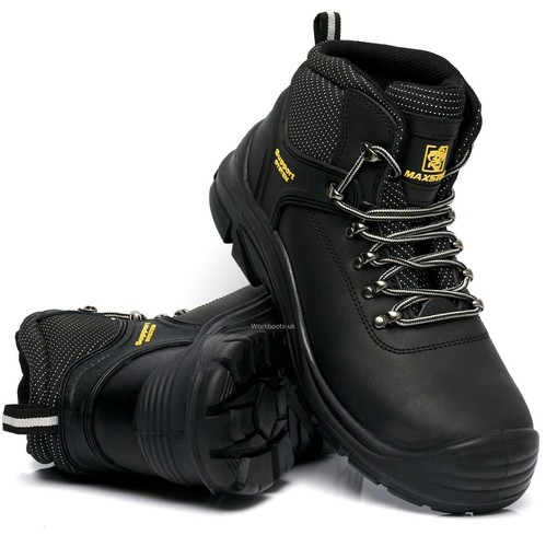 Hombres Cuero Ligero Seguridad Puntera de Acero Gorra Entrenadores Botas al tobillo Zapatos de Trabajo Talla - Imagen 4 de 9