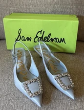 Sam Edelman Women's Kaitlyn Sling back kitten heel in Cape Blue  SZ 7.5M shoes