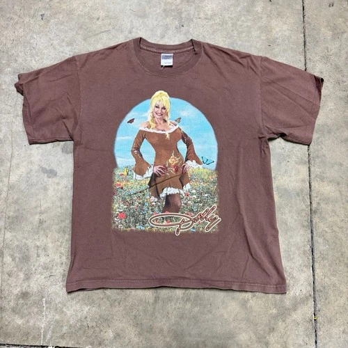 Dolly Parton Shirt Brown 90s Dollywood Country Music 1990s vintage concert t-shirt, vintage, single stitch, B+ condition