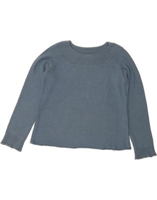 Orvis Damen Pullover Pulli U-Boot-Ausschnitt UK 14 Medium Navy Blau Baumwolle DP35
