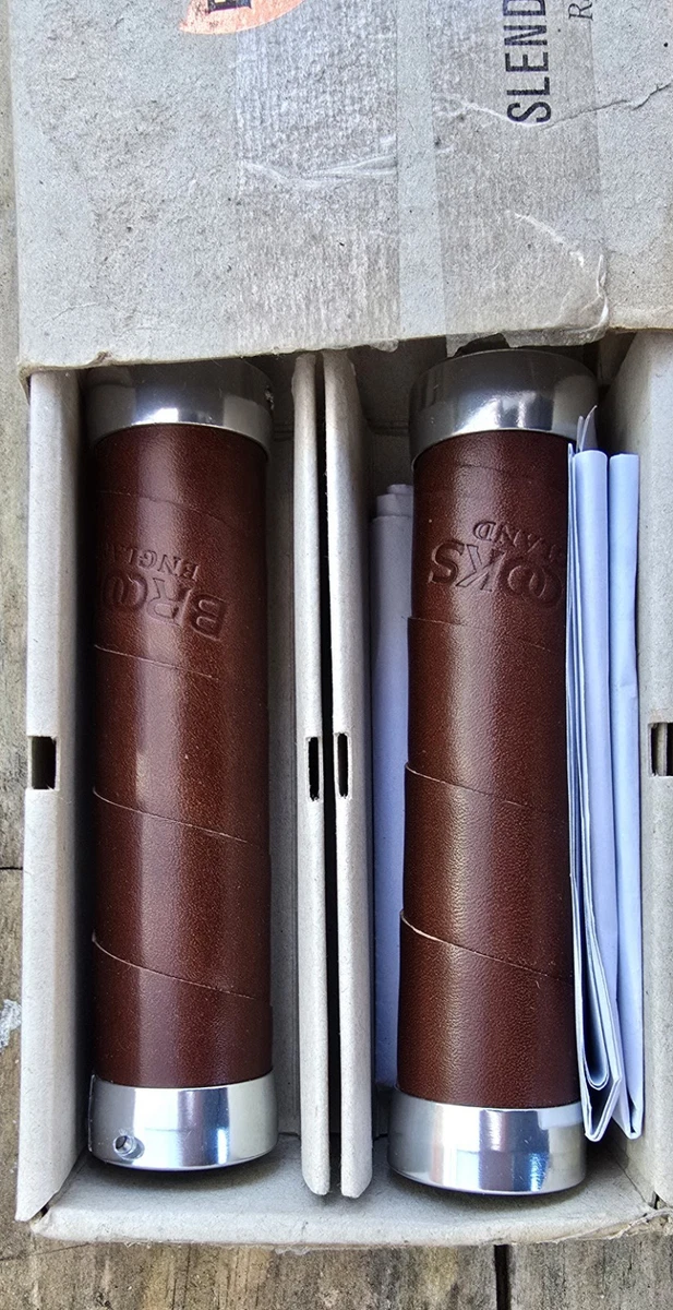 Handvatten Slender Leather grips 100mm honey