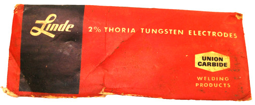 Linde 2% Thoria Tungsten Electrodes #8AZ19  7" 1/16" Dia 9 total
