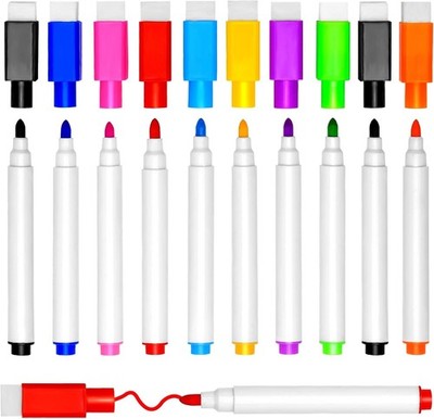 DIYDEC 10 Stück Whiteboard Stifte, 9 Farbe Whiteboard Marker Magnetische 