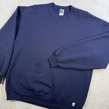 Vintage Russell Athletic Sweatshirt Mens XL Navy Fleece Crewneck USA Pullover