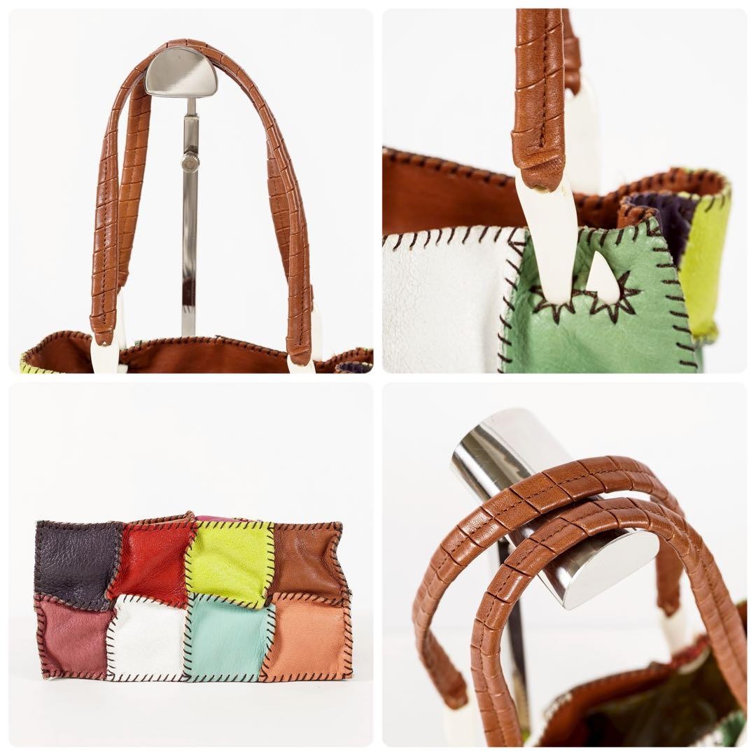 Jamin Puech Patchwork Design Tote Bag Leather Mul… - image 14