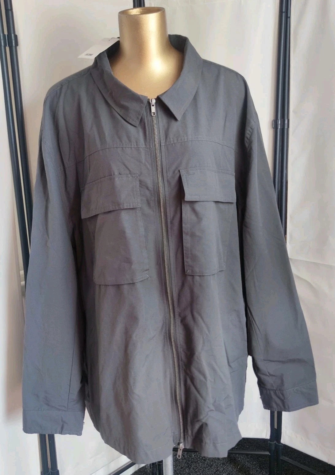 MENS JACAMO JACKET 5XL CHARCOAL LIGHTWEIGHT RIPSTOP POCKETS PACKABLE BREATHABLE