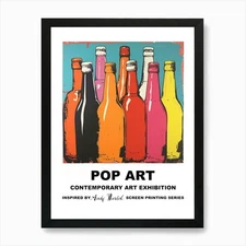 Poster Bottles Pop Art 2 Art Print Framed Wall Art Poster Canvas Print Picture