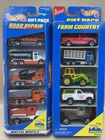 2-Vtg 1996 Hot Wheels 5 Packs Road Repair #17460 & Farm Country #17455 SEALED