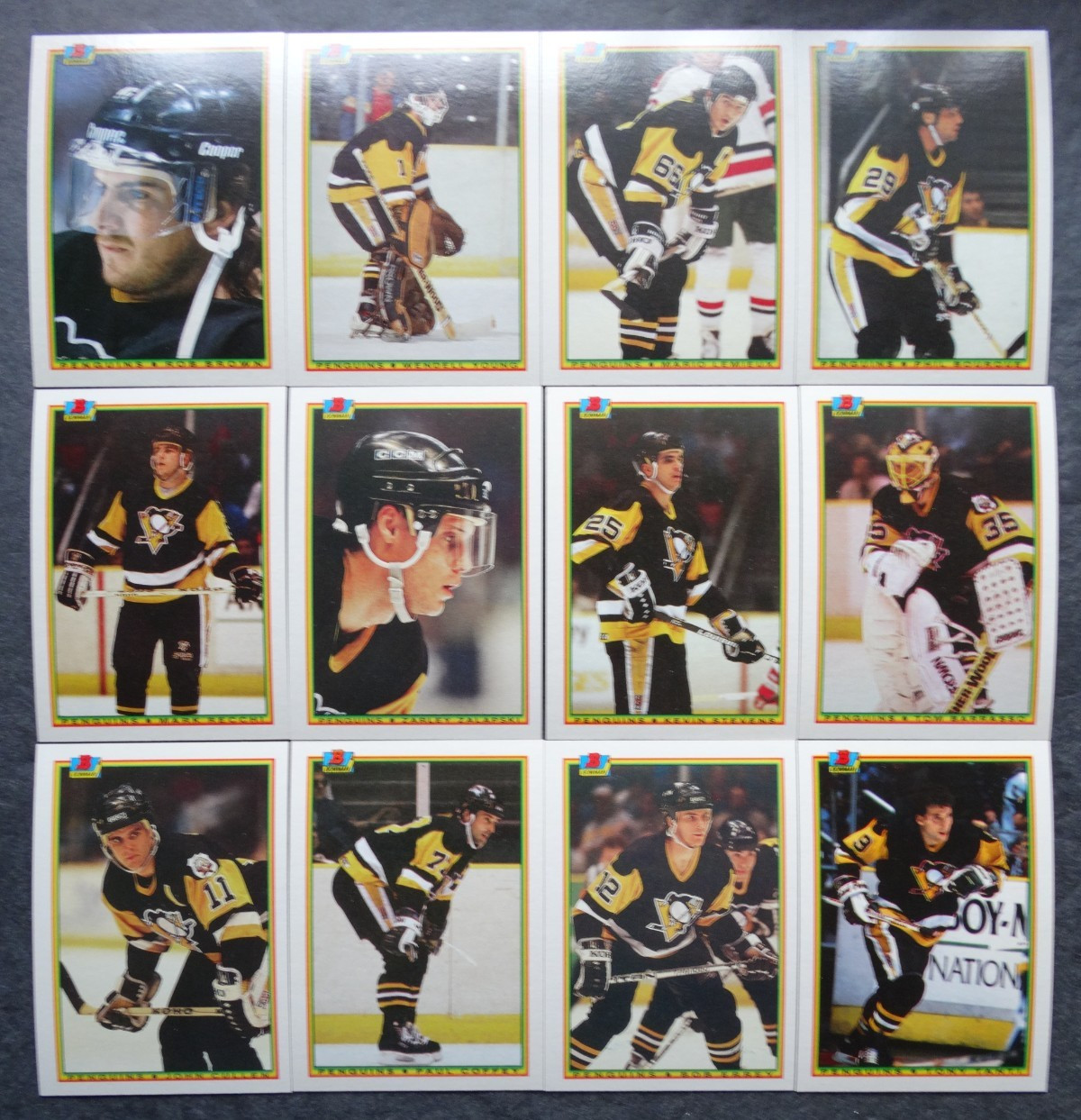 1990-91 Bowman Pittsburgh Penguins Team Set of 12 Hockey Cards