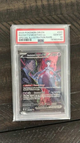 2025 POKEMON DRI EN ROCKET'S MEWTWO ex SPECIAL ILLUSTRATION RARE PSA 10