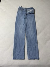 Levis Ribcage Straight Jeans Womens 24 Light Wash High Rise Denim Premium