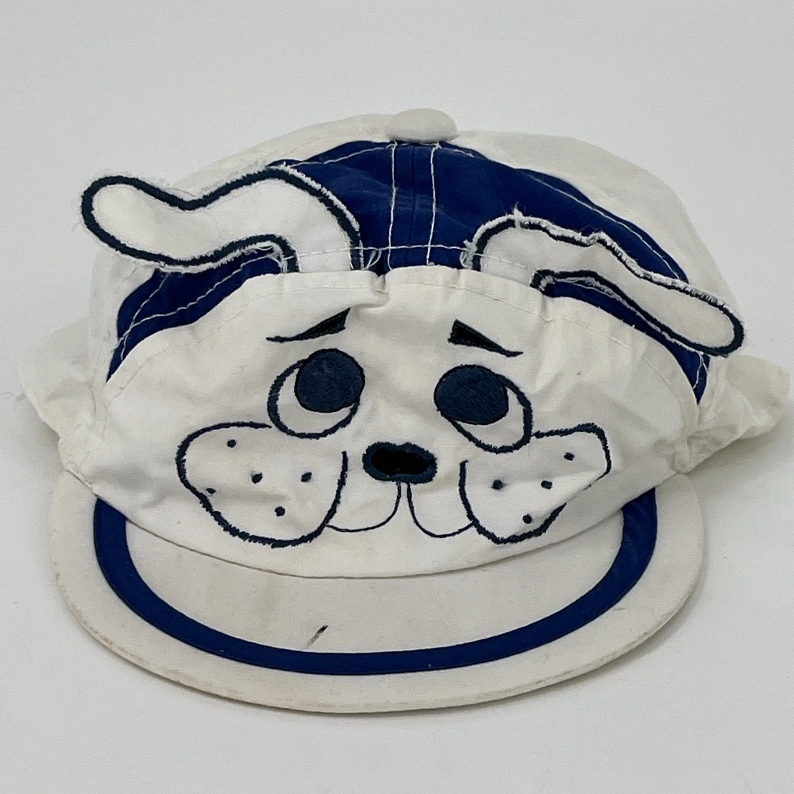 VTG 80s Baby Hat - Puppy Dog with Ears - White One Size Toddler Baseball Cap