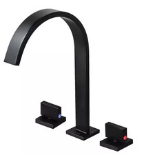 AKLFGN 2 Handle 8-in Widespread Bathroom Faucet Matte Black TPLT-A0207H