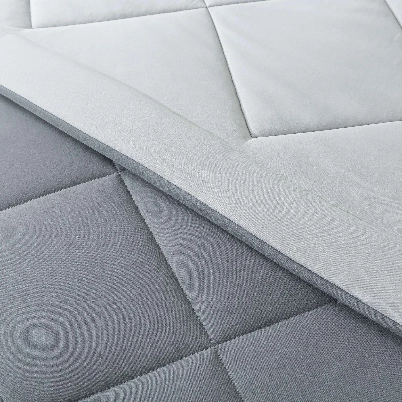 Edredón reversible de microfibra Mainstays, gris, doble-XL Foto 4 de 4