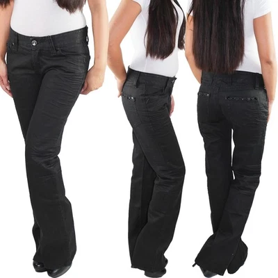 SOTALA Damen Schlaghose Schlagjeans Bootcut Bootcutjeans Damenjeans Flared Hüftjeans