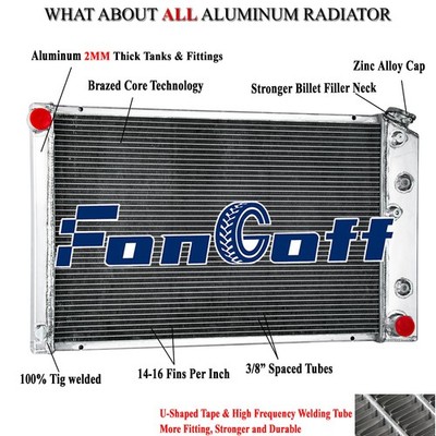 4 Row Aluminum Radiator For 1980-1987 Chevy C10 Camaro Buick Century 5.7L V8