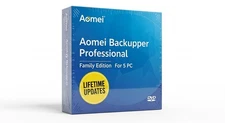LifeTime Updates Aomei BackUpper Professional Family Edition For 5 PC  DVD