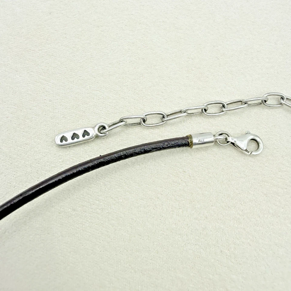 Pandora Collar de Cordón de Cuero Negro Ajustable 15.5-18 pulgadas de Largo Apilable Foto 2 de 4