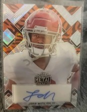 2022 Leaf Metal Draft John Metchie III Auto Orange Mojo /5 Texans RC