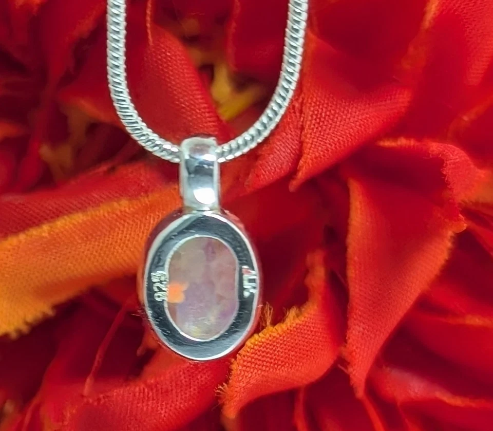 EDELOPAL Anhänger in 925er Silber gefaßt mit silberfarbener Kette - Bild 2 von 2