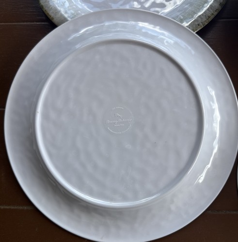 Tommy Bahama White Gray Tan 11” Melamine Dinner Plates & Bowls Set of 8 - Picture 6 of 11