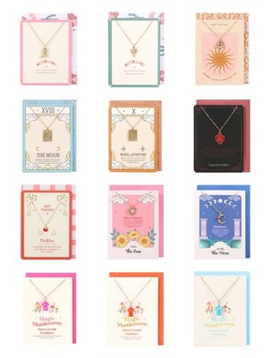 Verschiedene Stile Grußkarte & Halskette Geschenkset - Damen/Damen Geburtstagskarte