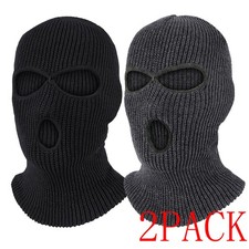 2PACK 3 Hole Full Face Mask Winter Ski Cap Balaclava Beanie Tactical Warm Hats