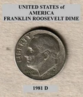 1981 D - Denver, Roosevelt 10¢ Dime "Circulated" Actual Coin Shown **FREE S&H**