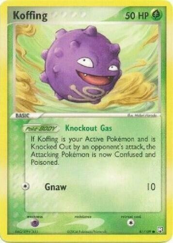 Koffing 61/109 Team Rocket Returns Pokemon Card - NM