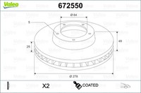 Valeo 2X Bremsscheibe Vorne Ø278 Mm BelüFtet FüR Ford Focus II Da_ HCP DP 1.6