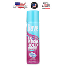 Rave 4X Mega Hold Hair Spray, All-Weather with Vitamin-Rich Formula, 11 oz