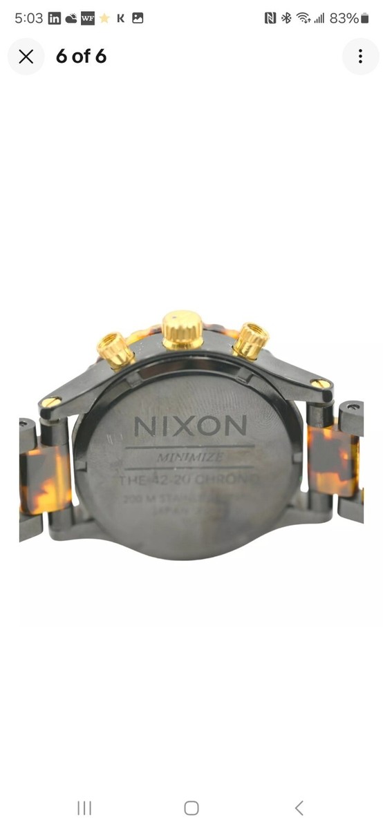 NIXON THE 42‑20 Chrono “Tortoise 新品電池 NIXON - NIXON ニクソン THE 42-20 CHRONO クロノ 電池式 べっ甲