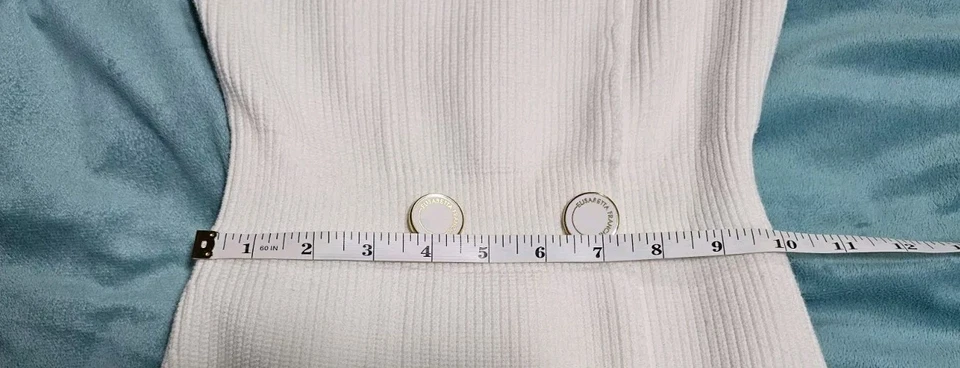 VESTIDO MIDI BLANCO ELISABETTA FRANCHI 38 US 6 NUEVO CON ETIQUETAS Elegante Lujo Dinero Antiguo Foto 4 de 4