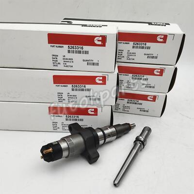6PCS 5263316 Diesel Fuel Injector For Cummins 04 - 09 Dodge Ram 5.9L 0445120238