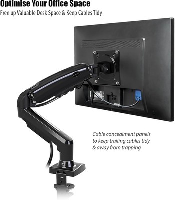 Invision PC Monitor MX150 Ergonomische Höhenverstellbare Arm Schreibtischhalterung - Schwarz