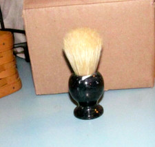 Shaving Brush Black/White Marbled Handle Excellent Unused Condition