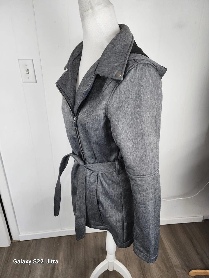 Covington Wms M 灰色聚羊毛背拉链连帽外套 B40 — 第 4/4 张图片