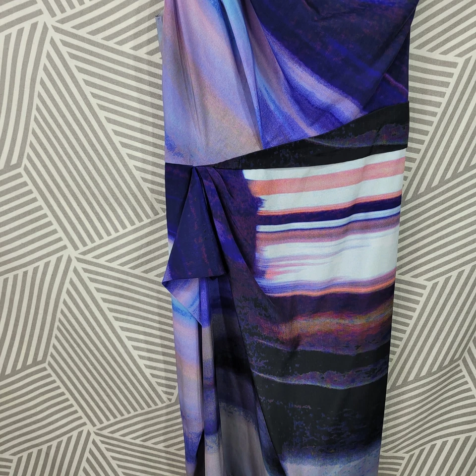 Платье Rachel Roy размер 4 вечернее коктейльное оболочка специальное мероприятие плиссированное синее фиолетовое - Изображение 4 из 4