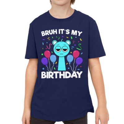 Sprunki kids birthday Shirt Bruh it's my birthday SKY Sprunki Youth