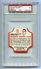1960 Wonder Bread Labels Maurice Rocket Richard PSA 1 Highest Graded HOF Hockey