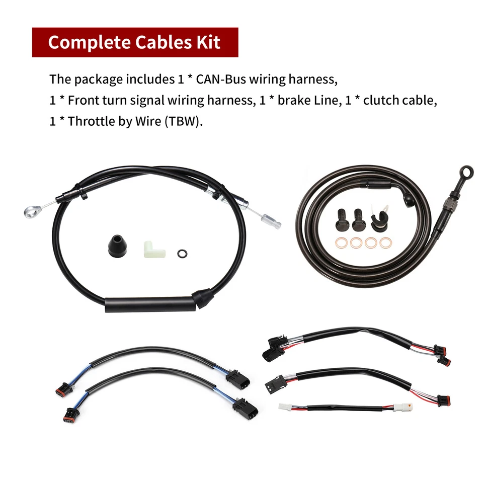 2018-Up Softail Extension Cable Kit for Fat Bob Boy Breakout Deluxe 14'' no ABS - Image 2 of 4