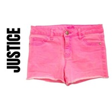 Justice Neon Pink Cut off Shorts Girls 14