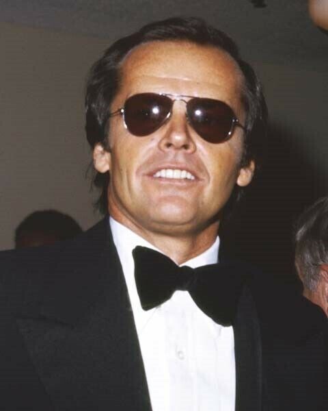 Jack Nicholson cool as ever in tuxedo and classic sunglasses