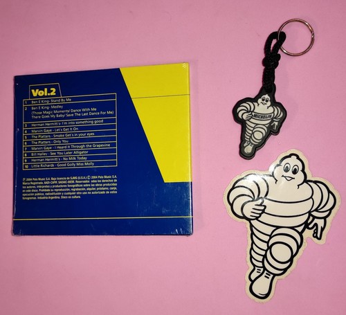 LOTE DE ANUNCIOS MICHELIN MAN BIBENDUM ARGENTINA CD MÚSICA ROCK & ROLL Y PEGATINAS MICHELIN MAN BIBENDUM - Imagen 5 de 6