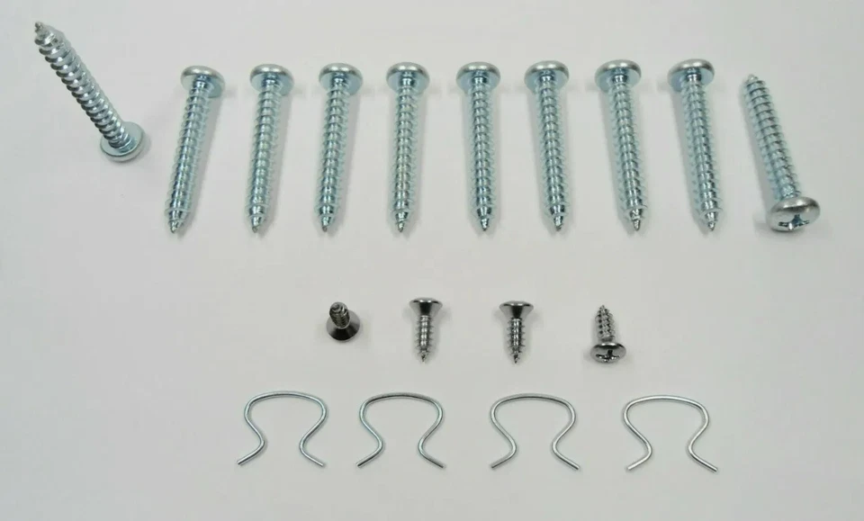 ¡TORNILLOS BASE REPOSABRAZOS Y 4 CLIPS PERILLA MANIVELA! PARA CAMARO FIREBIRD NOVA CHEVELLE ETC Foto 2 de 3